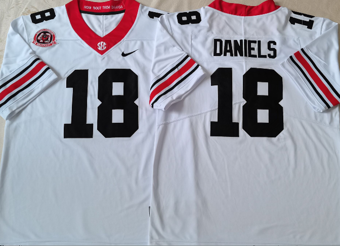Men's Georgia Bulldogs JT Daniels White Player Jersey
