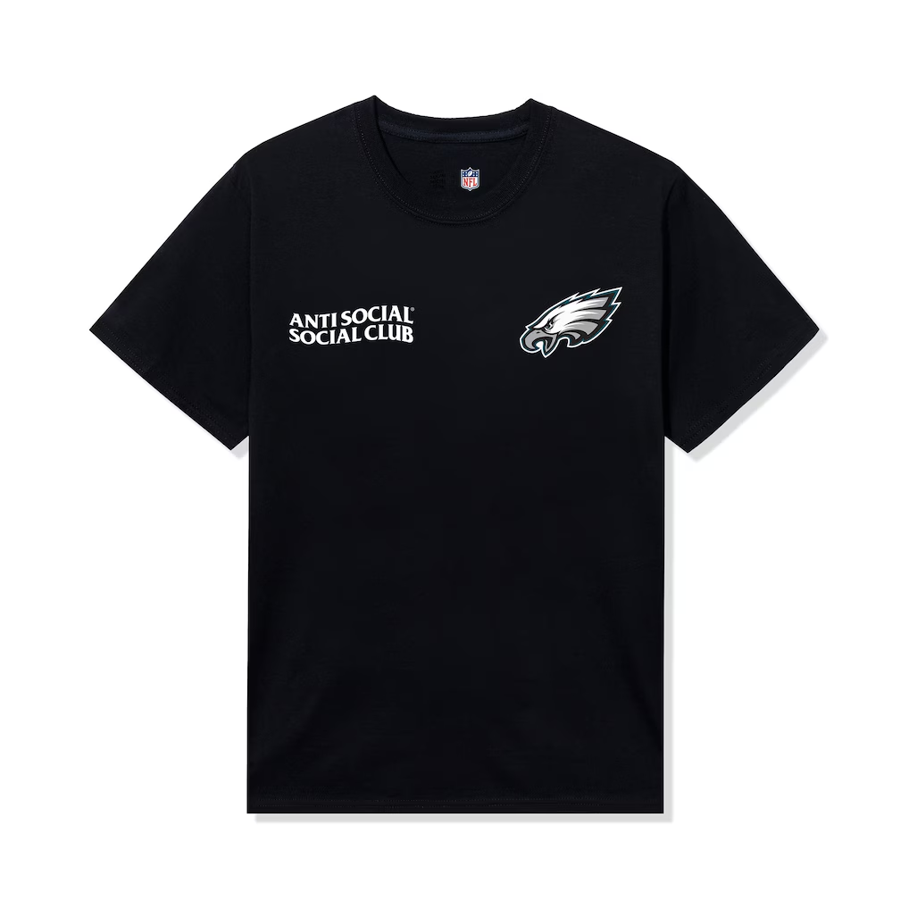 Philadelphia Eagles AntiSocialSocialClub x  Black Team T-Shirt