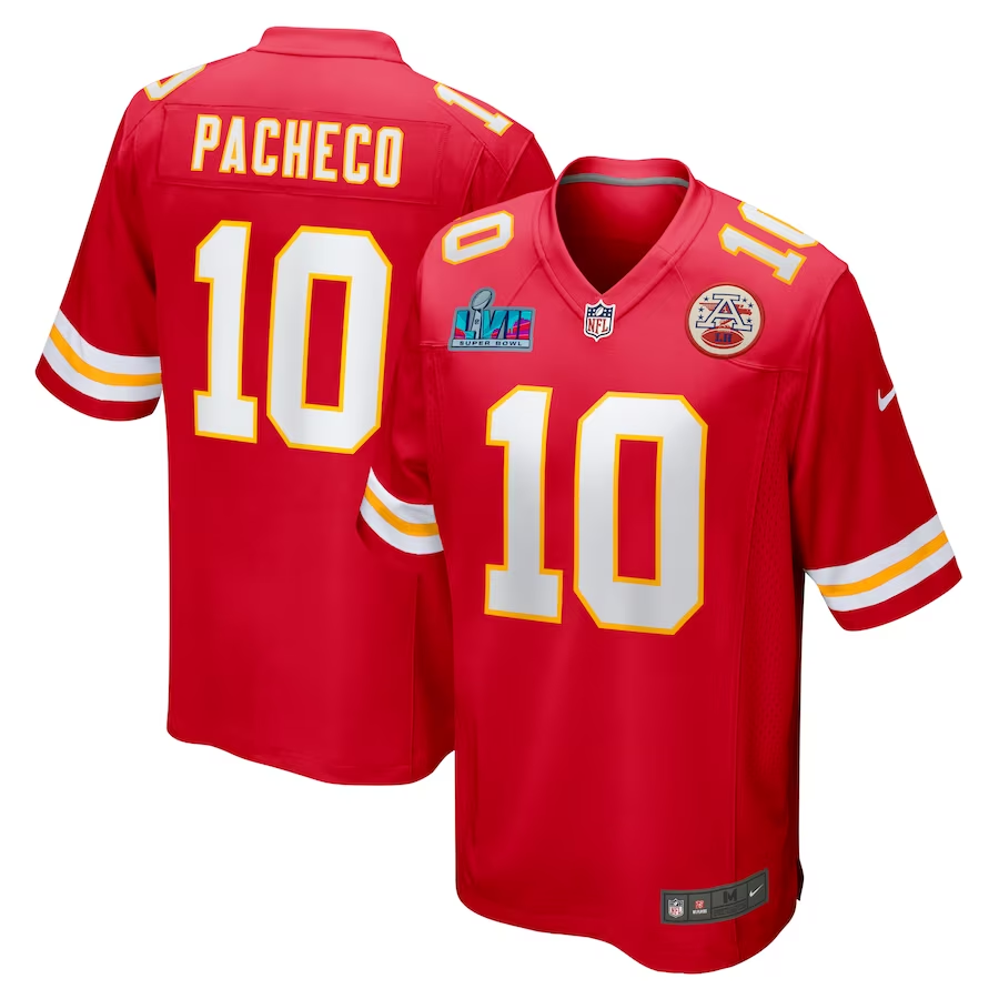 Men's Kansas City Chiefs Isiah Pacheco Red Super Bowl LVII Patch Game Jersey