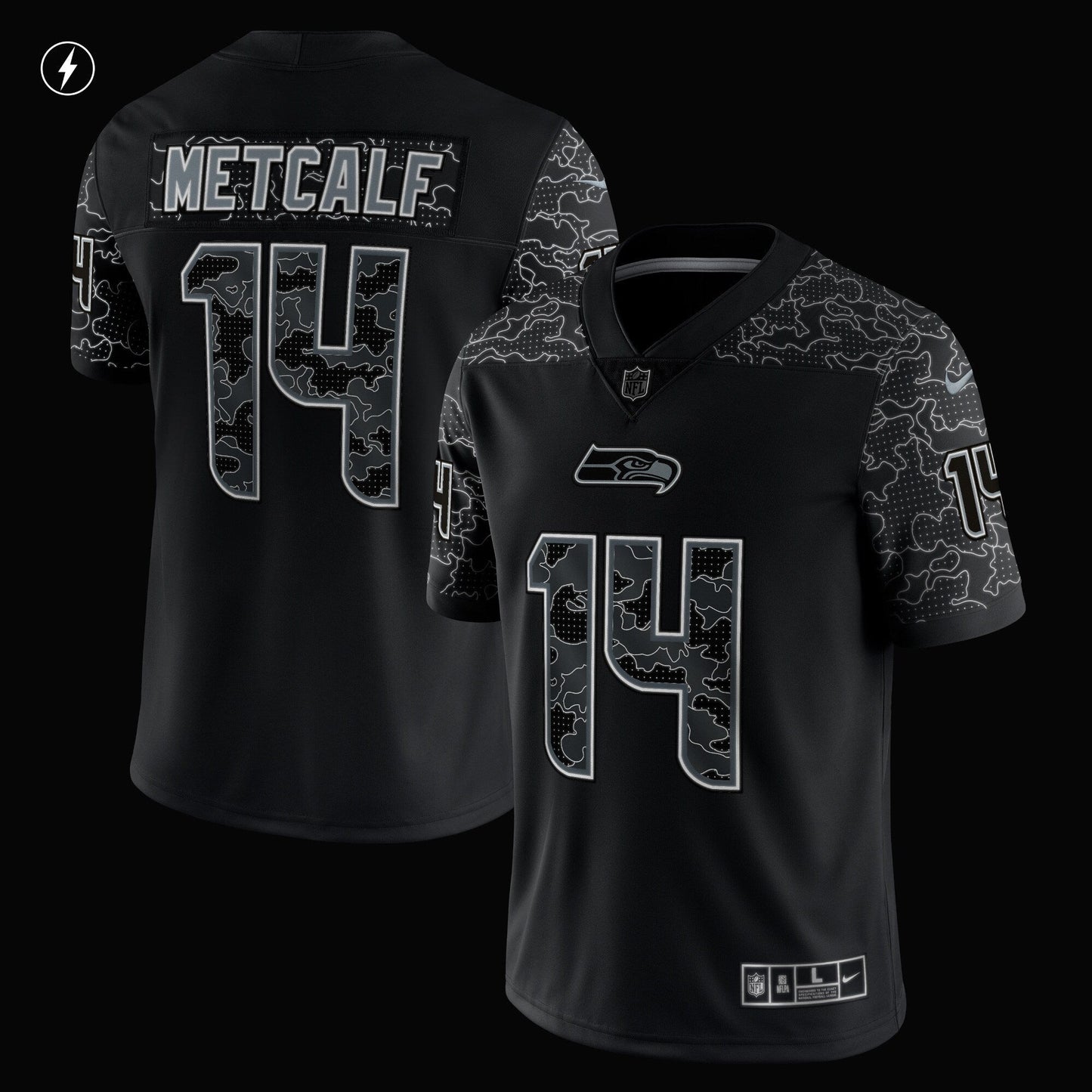 DK Metcalf Seattle Seahawks  RFLCTV Limited Jersey - Black