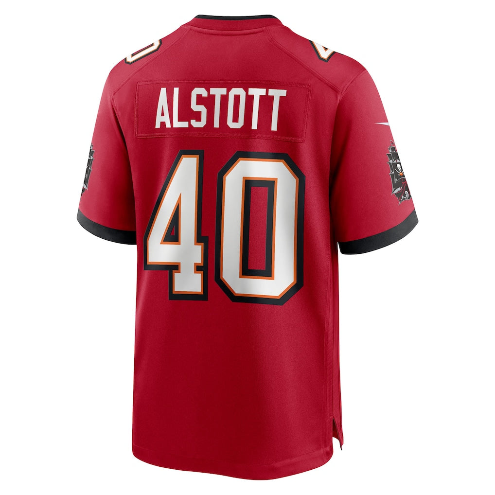 TB.Buccaneers #40 Mike Alstott Red 50th Season Team Game Jersey
