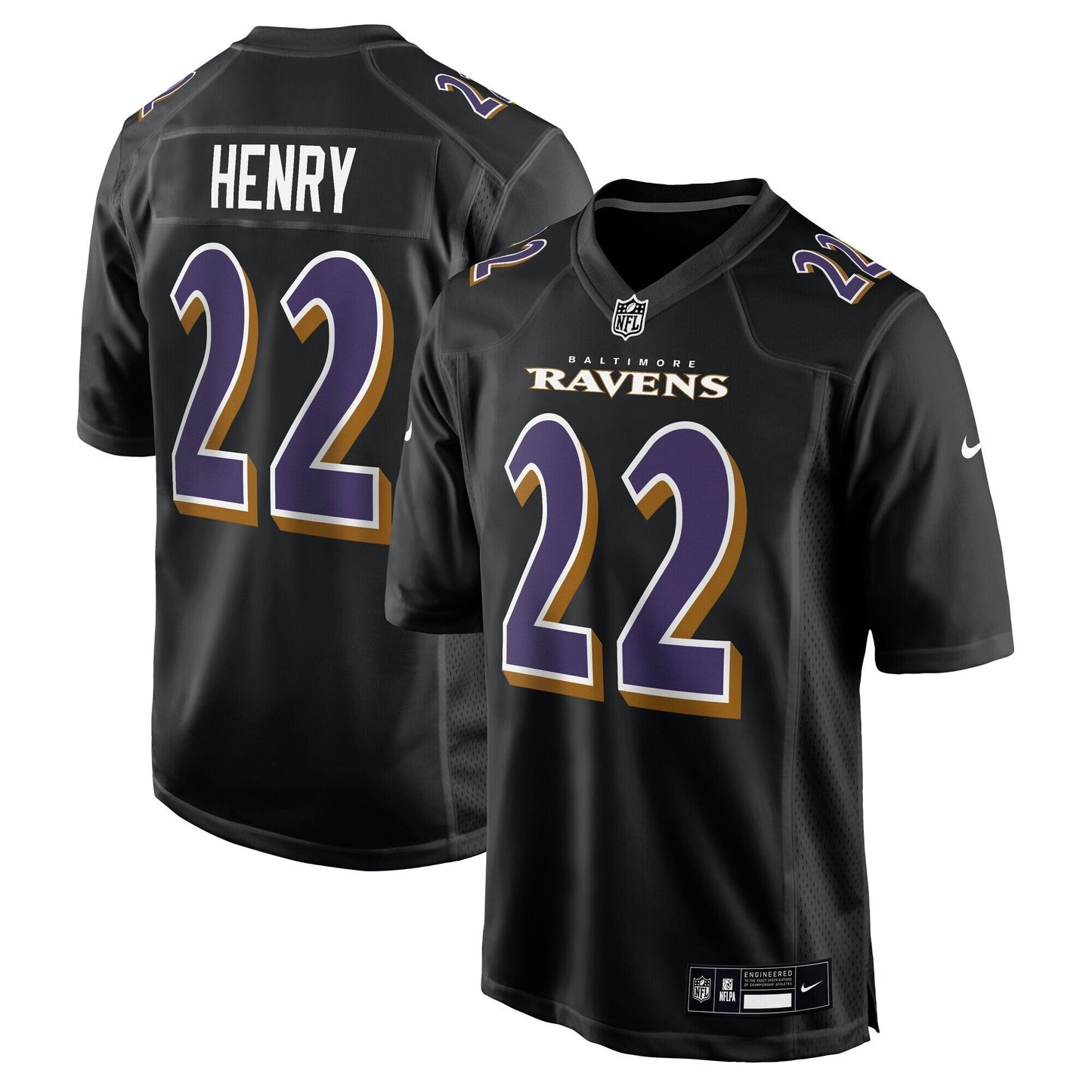 Baltimore Ravens Derrick Henry Carbon Black Fashion Jersey