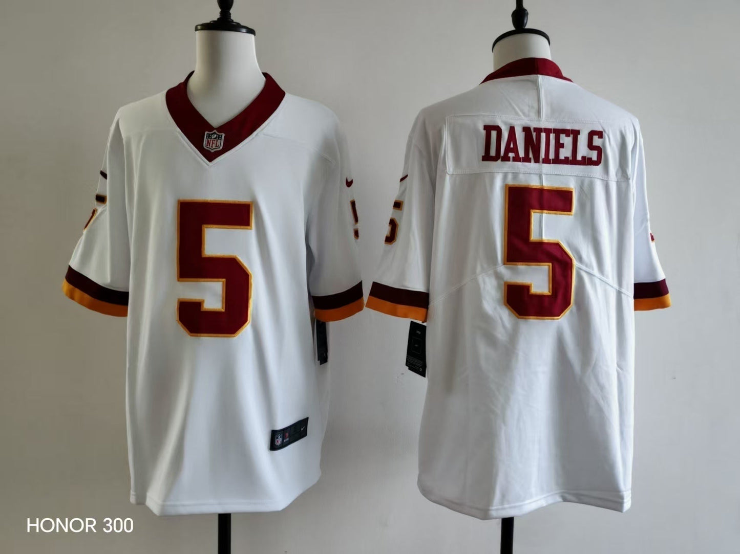 Men's Washington Redskins Jayden Daniels Jersey-White