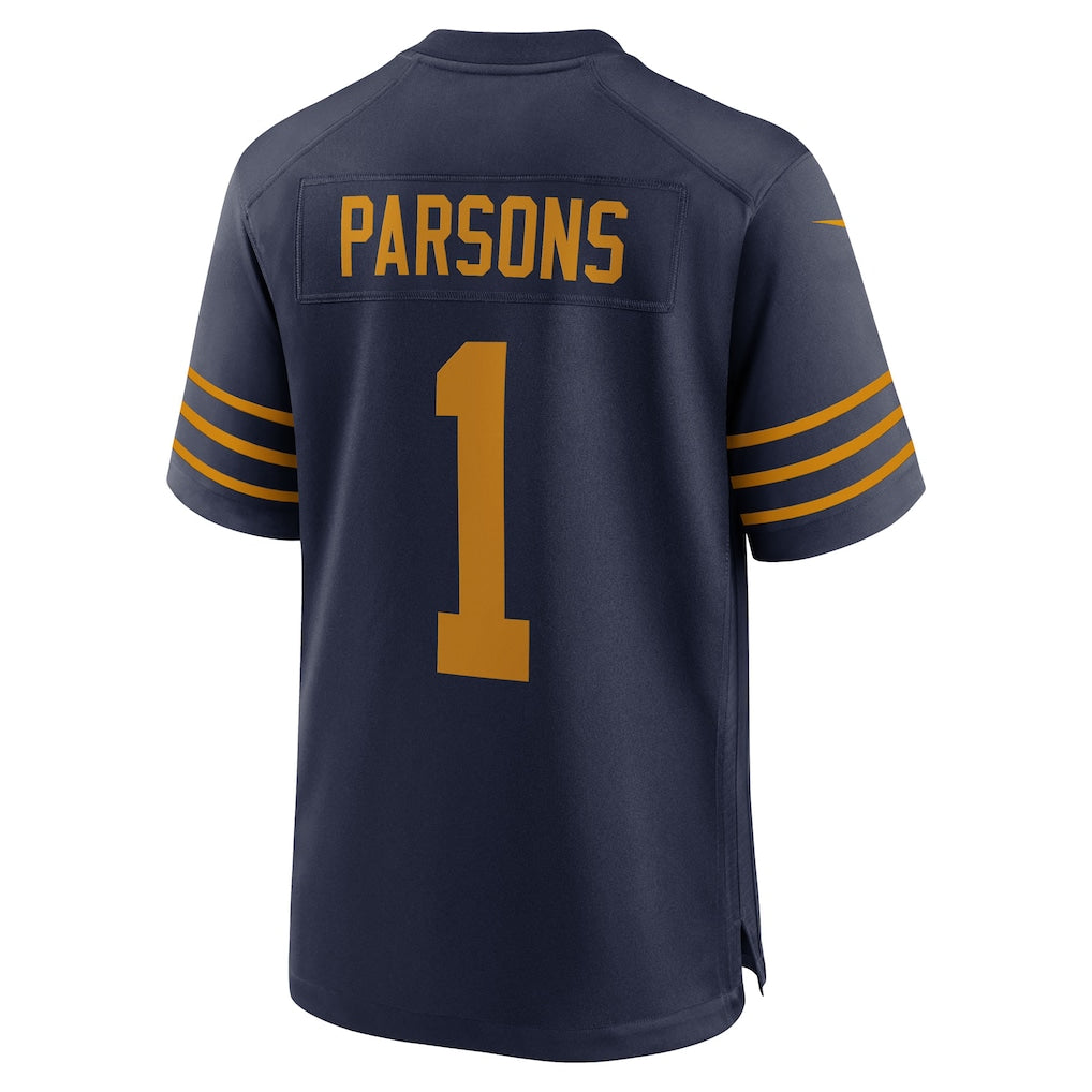 GB. Packers #1 Micah Parsons White Game Player Jersey