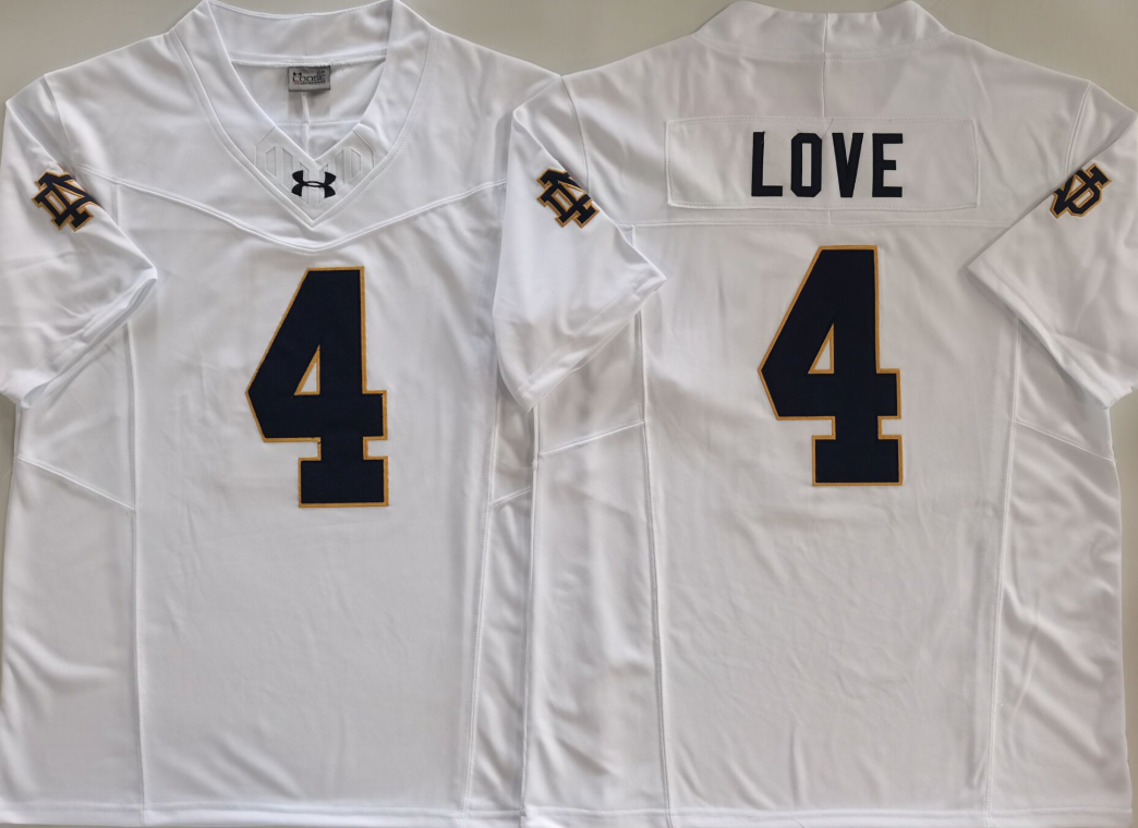 Men's Norte Dame Fighting Irish Jeremiyah Love White Player Jersey