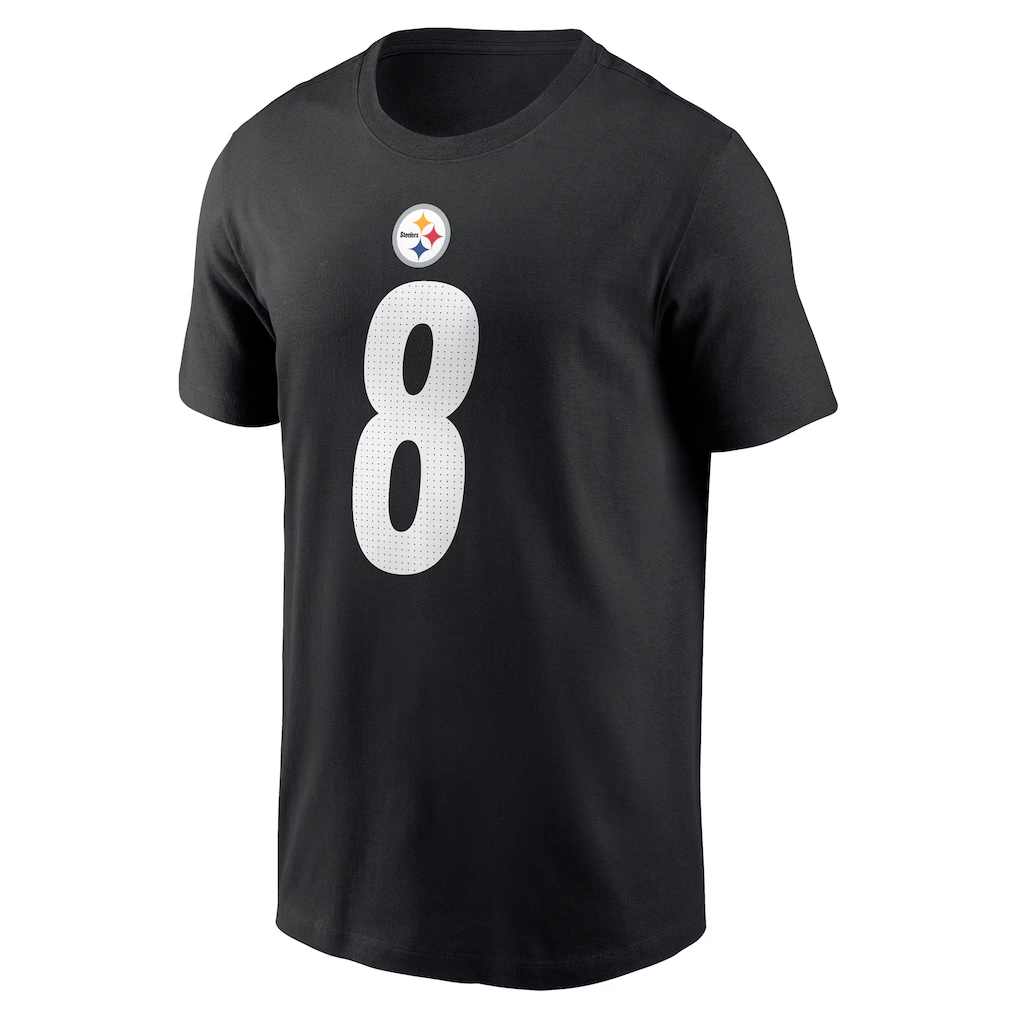 Men's Pittsburgh Steelers Aaron Rodgers  Black Name & Number T-Shirt