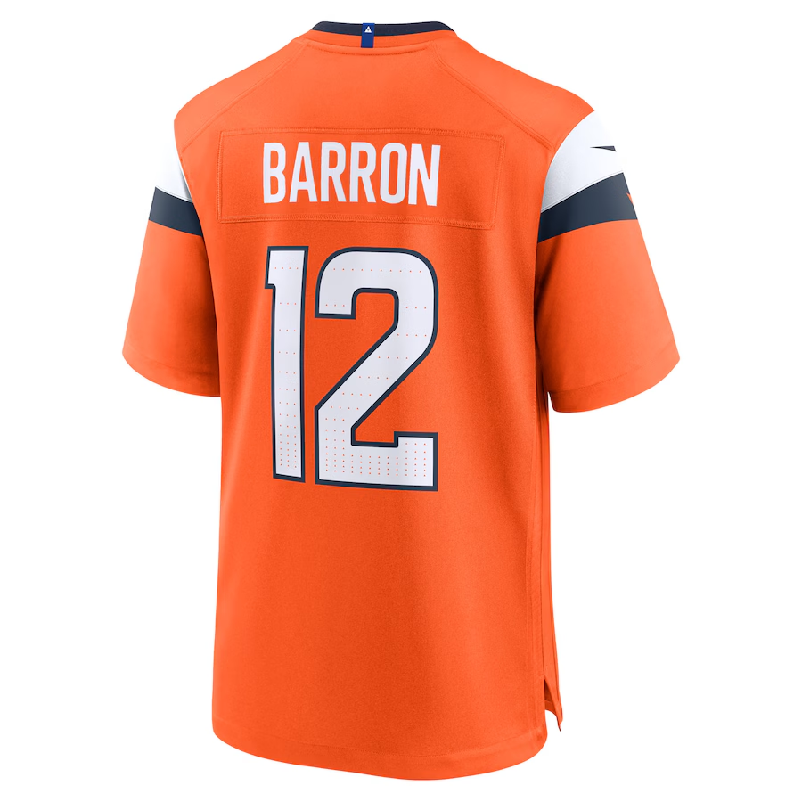 Men's Denver Broncos Jahdae Barron  Orange 2025 NFL Draft First Round Pick Game Jersey