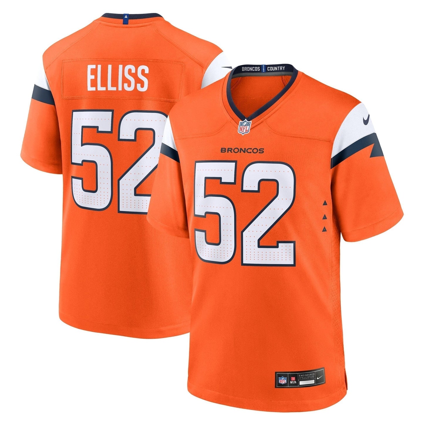 Jonah Elliss Denver Broncos  Team Game Jersey -  Orange