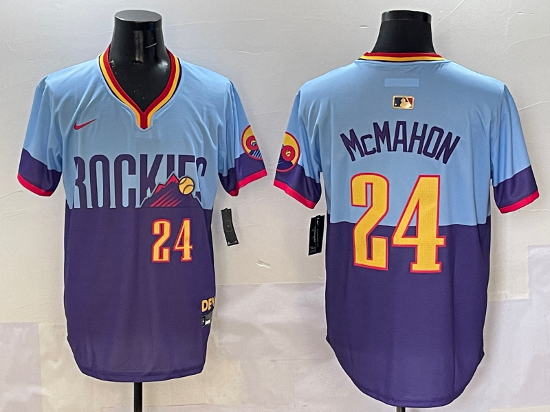 Men's Colorado Rockies Ryan McMahon Purple/Light Blue 2025 City Connect Limited Player Jersey