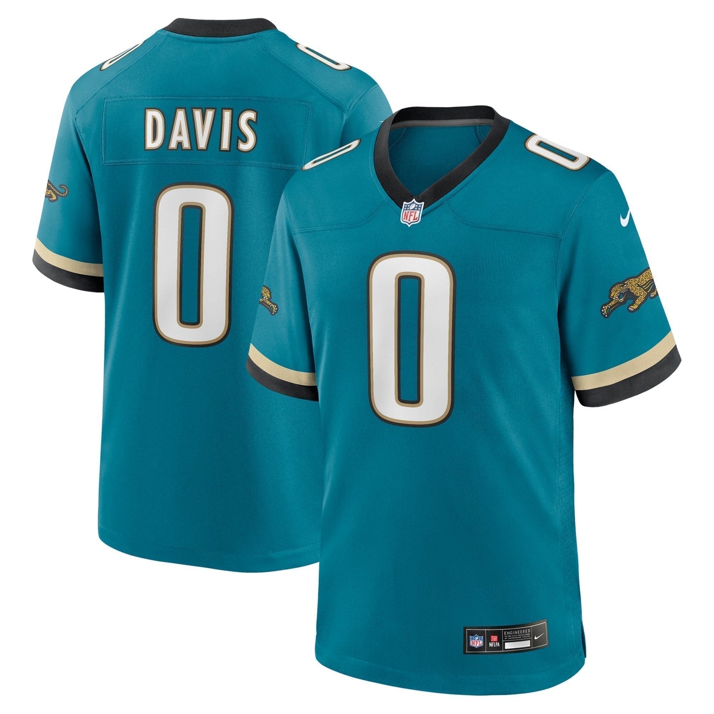Gabe Davis Jacksonville Jaguars  Prowler Throwback   Game Jersey - Teal