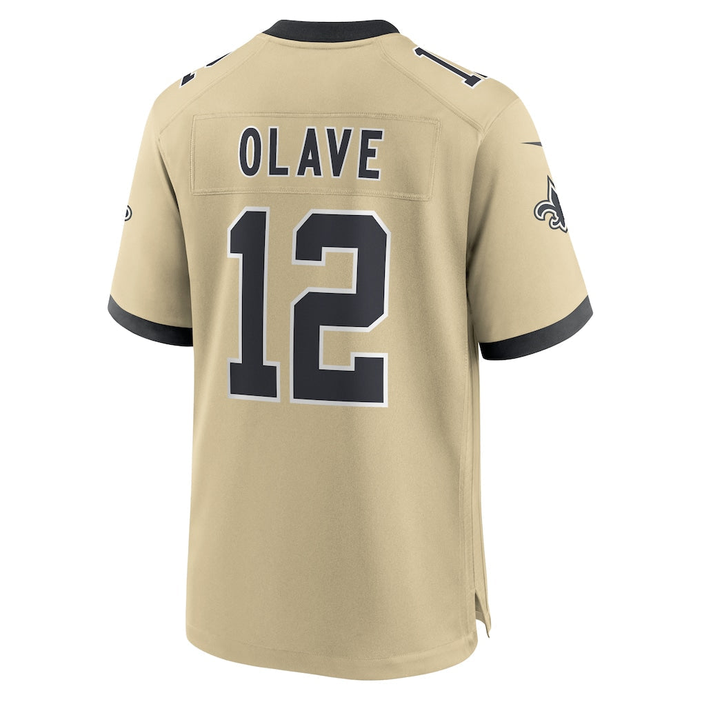 NO.Saints #12 Chris Olave Gold Gameday Golds Alternate Game Player Jersey