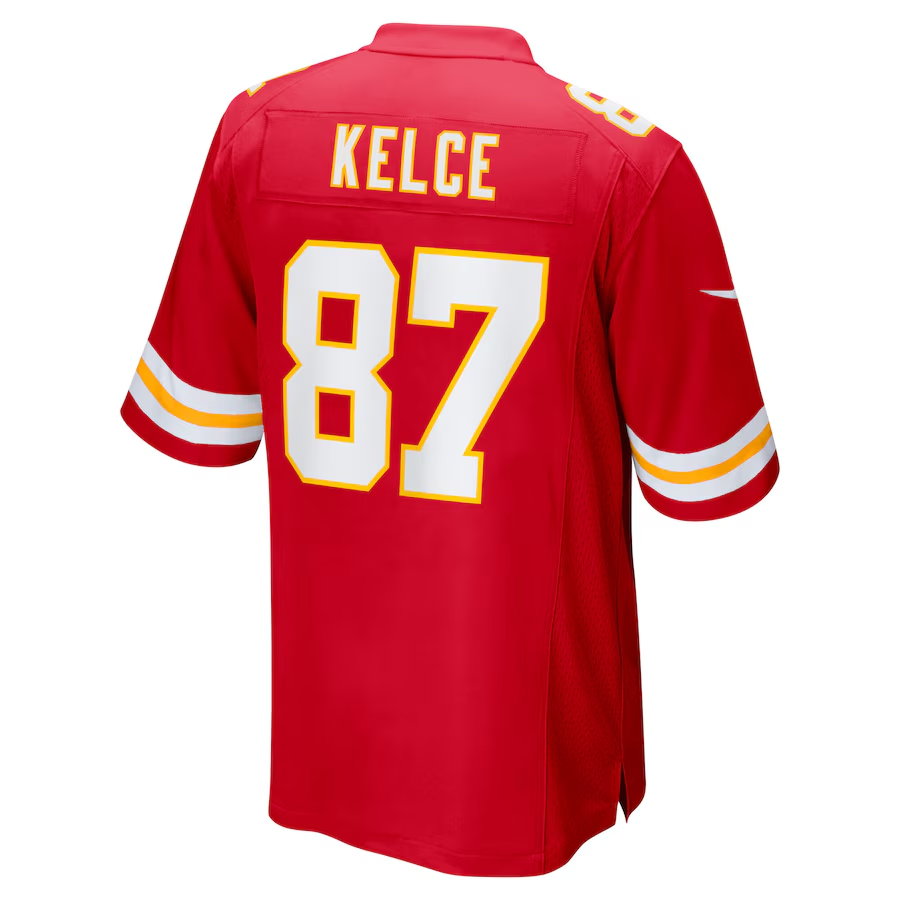 Men's Kansas City Chiefs Travis Kelce  Red Super Bowl LIX Game Jersey