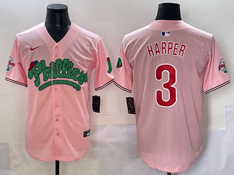 Men's Philadelphia Phillies Bryce Harper Pink Replica Player Jersey