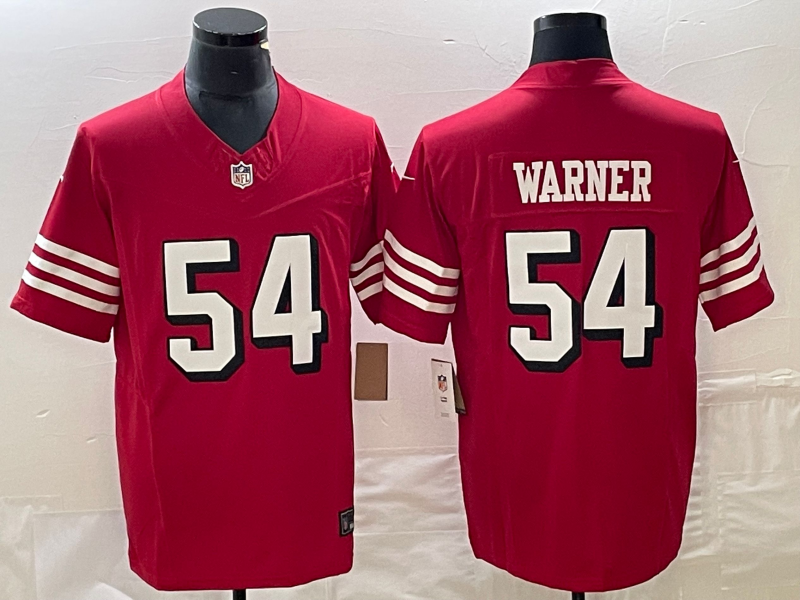 Men's San Francisco 49ers Fred Warner #54 Red Game Player Jersey1