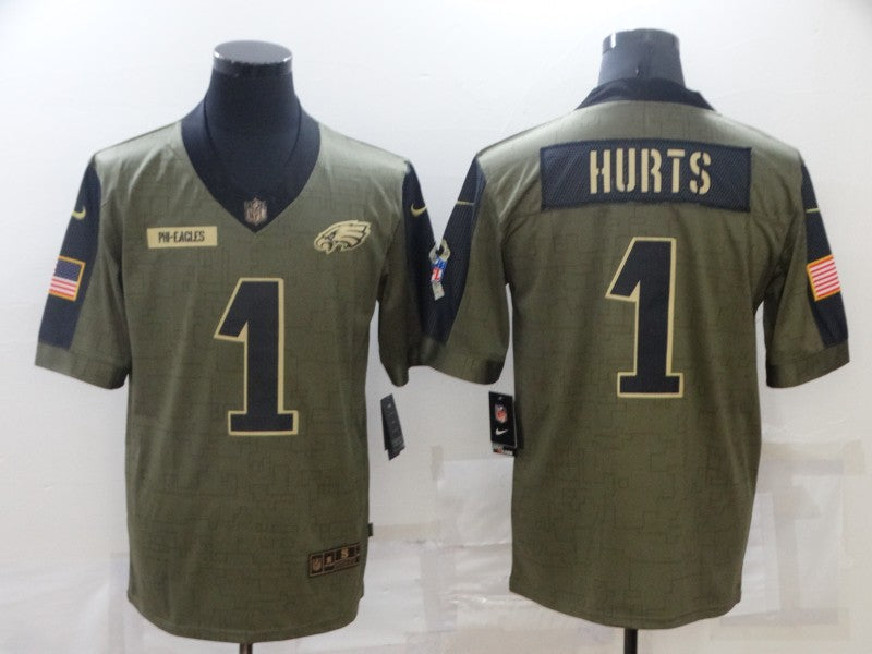 Men's Philadelphia Eagles Jalen Hurts Brown Game Jersey