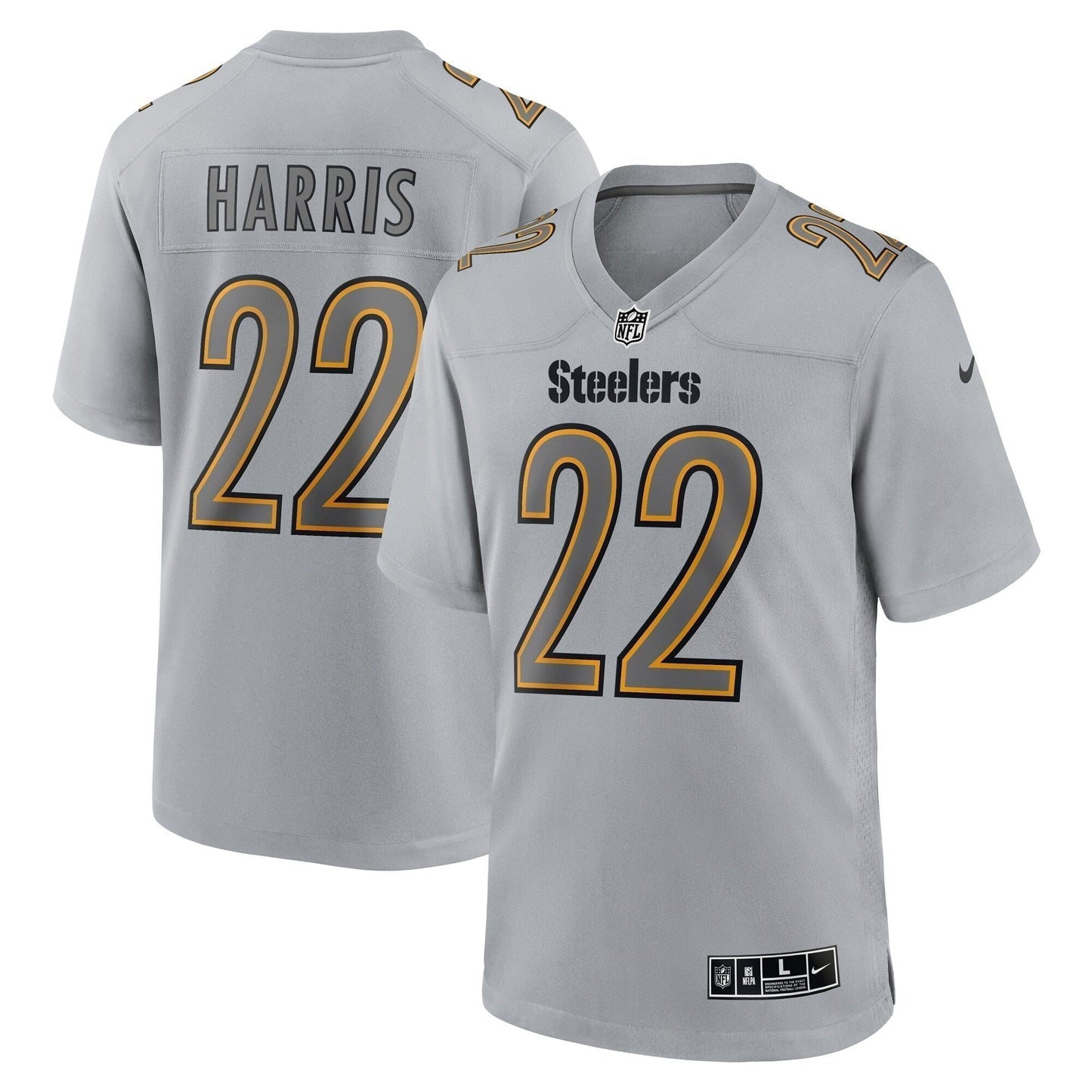 Najee Harris Pittsburgh Steelers  Atmosphere Fashion Game Jersey - Gray