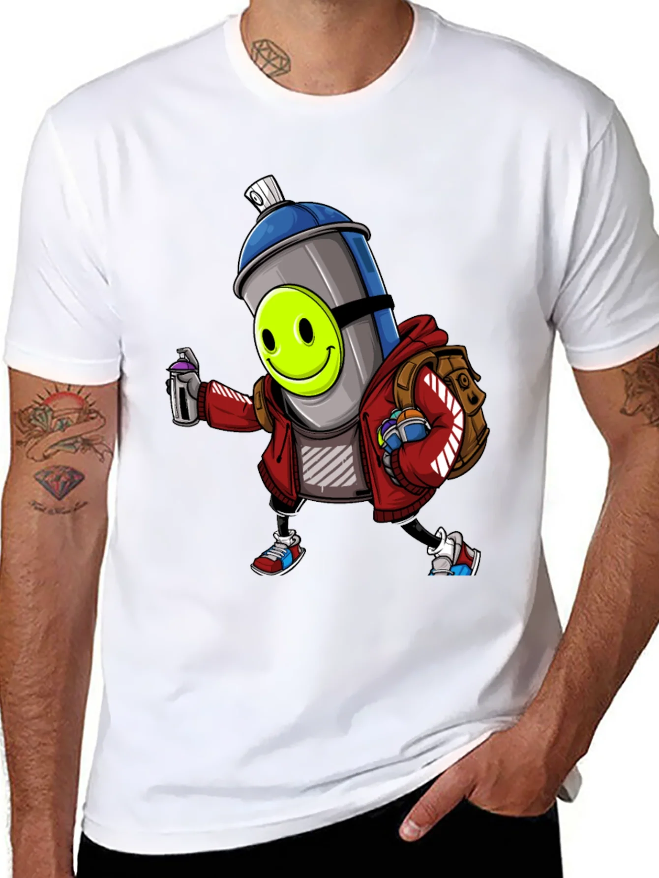 Cartoon Graffiti Spray Can T-Shirt