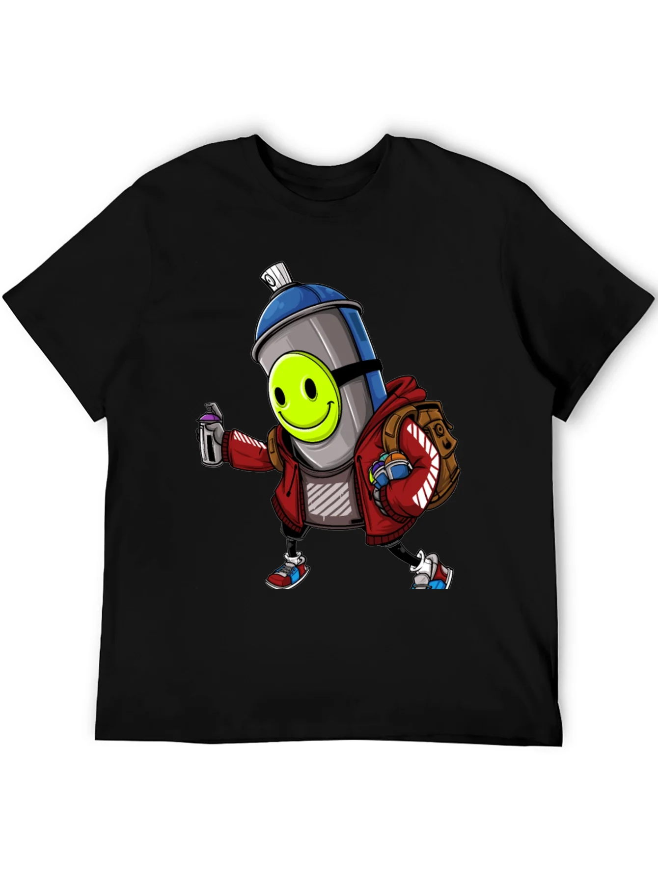 Cartoon Graffiti Spray Can T-Shirt