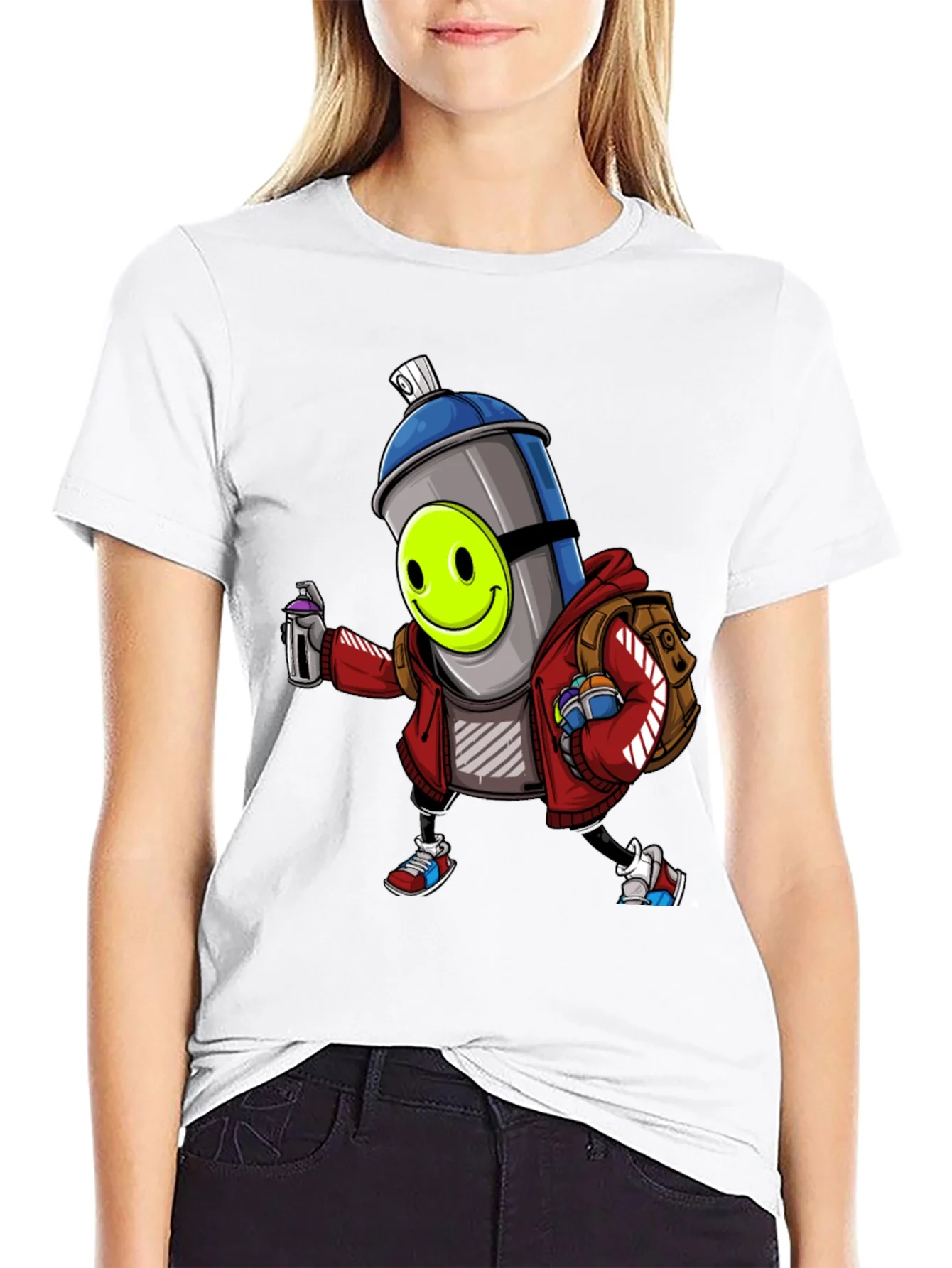 Cartoon Graffiti Spray Can T-Shirt