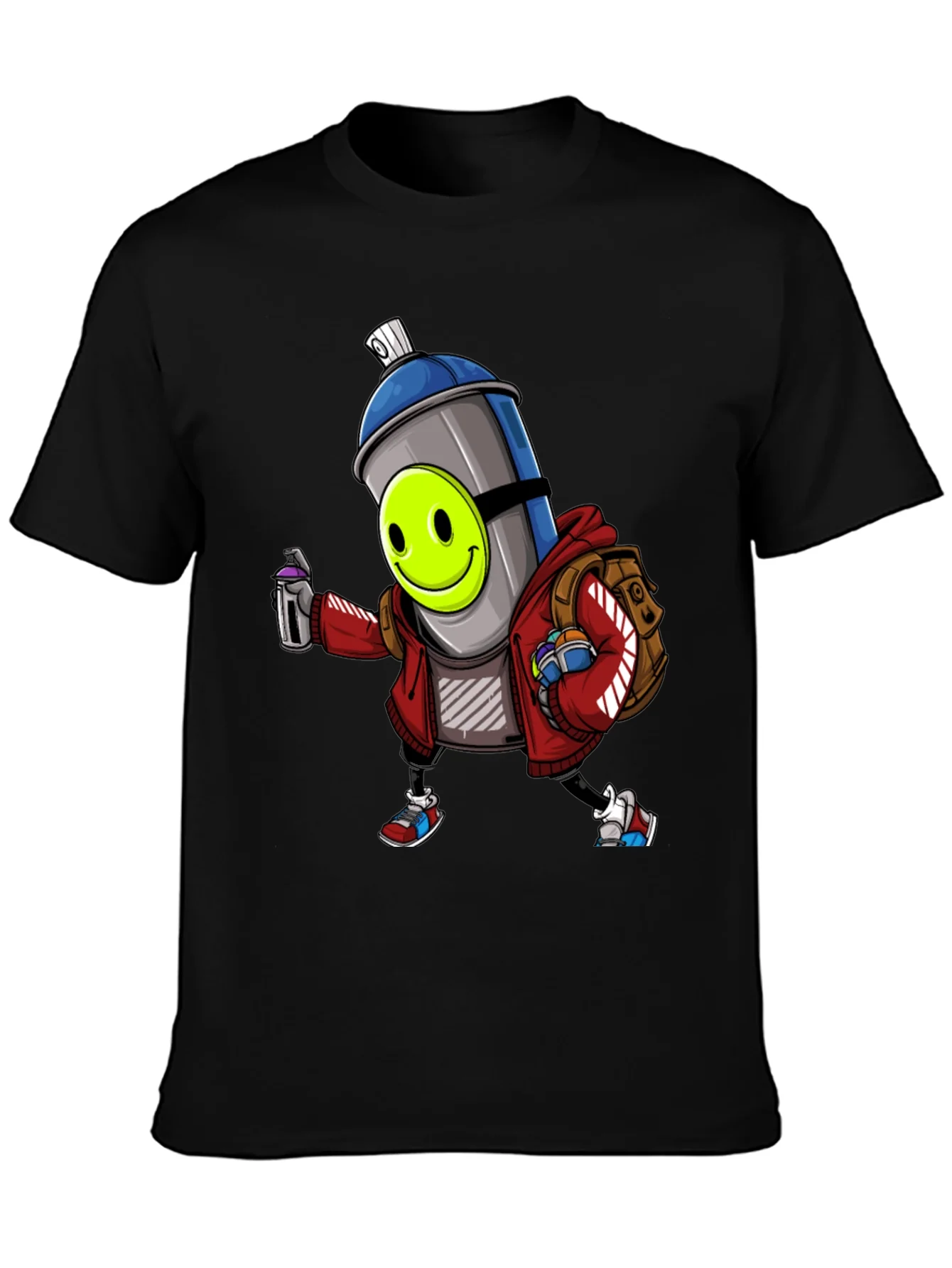Cartoon Graffiti Spray Can T-Shirt