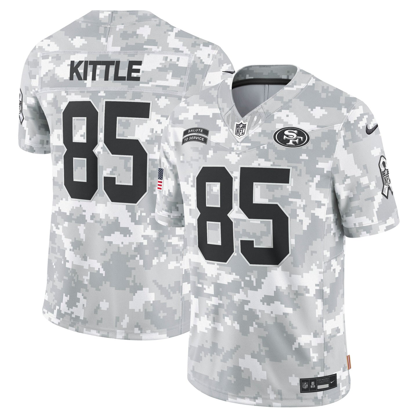 George Kittle San Francisco 49ers  2024 Salute to Service Limited Jersey - Arctic Camo