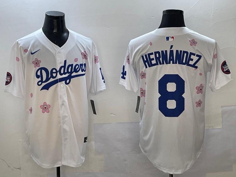Men's Los Angeles Dodgers Enrique Hernandez White Alternate Replica Player Jersey