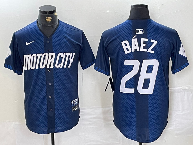 Men's Detroit Tigers Javier Baez Navy 2024 City Connect Limited Player Jersey