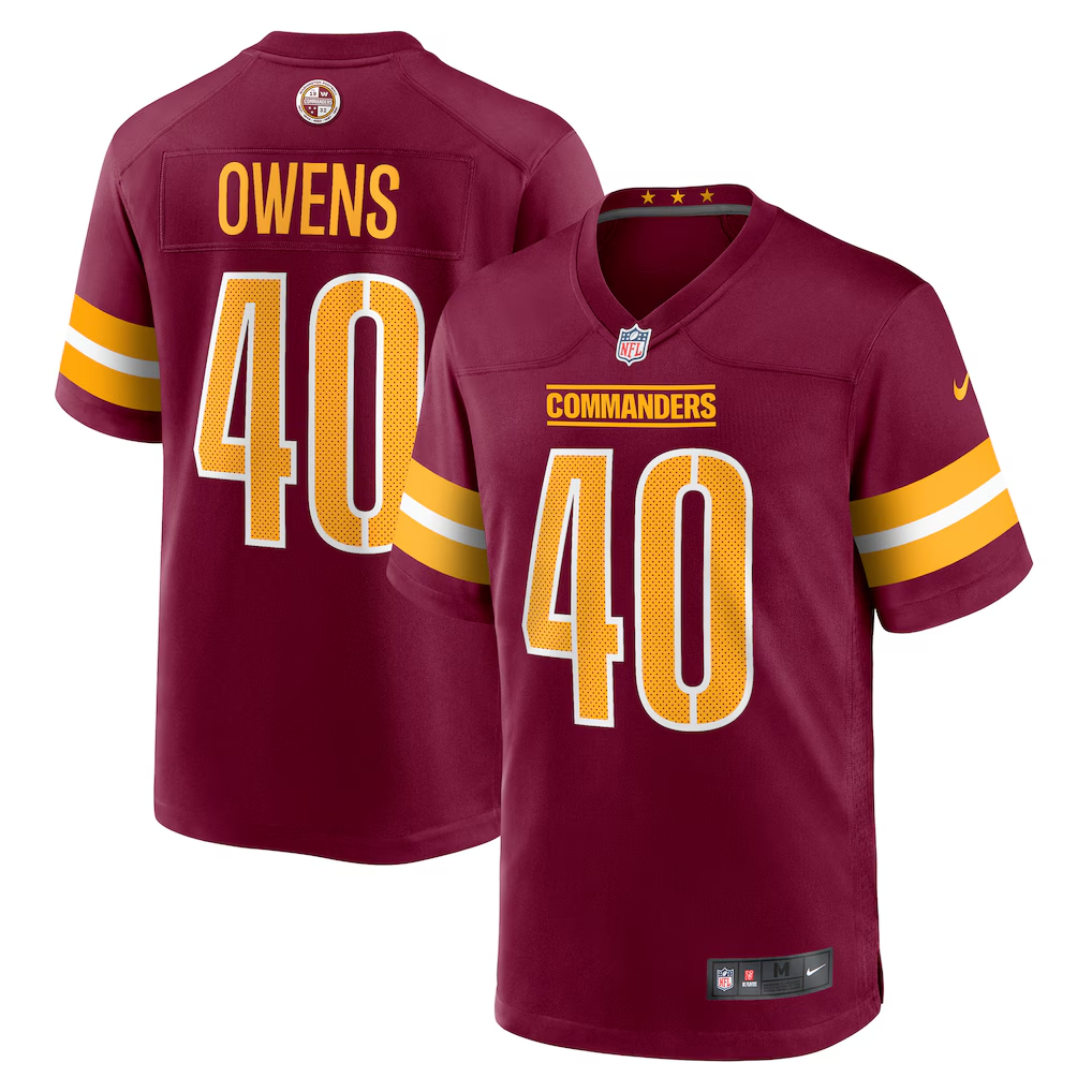 Men's  Tyler Owens Burgundy Washington Commanders Game Jersey
