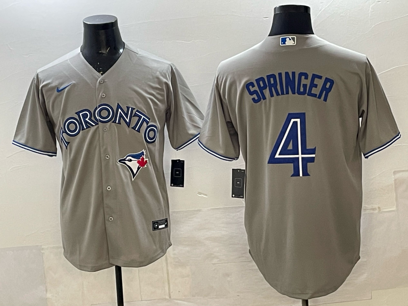 Men's Toronto Blue Jays George Springer #4 Gray Player Jersey