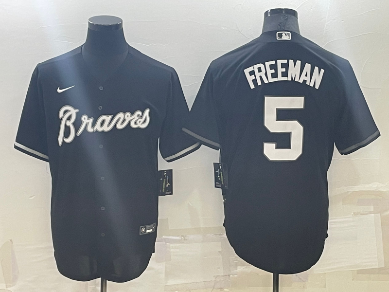 Men's Atlanta Braves Freedie Freeman Black Replica Baseball Jersey