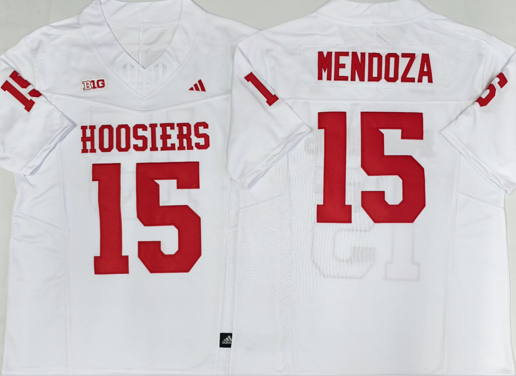Men's Indiana Hoosiers Fernando Mendoza White Jersey