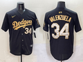 Men's Los Angeles Dodgers Fernando Valenzuela Black Team Player Jersey