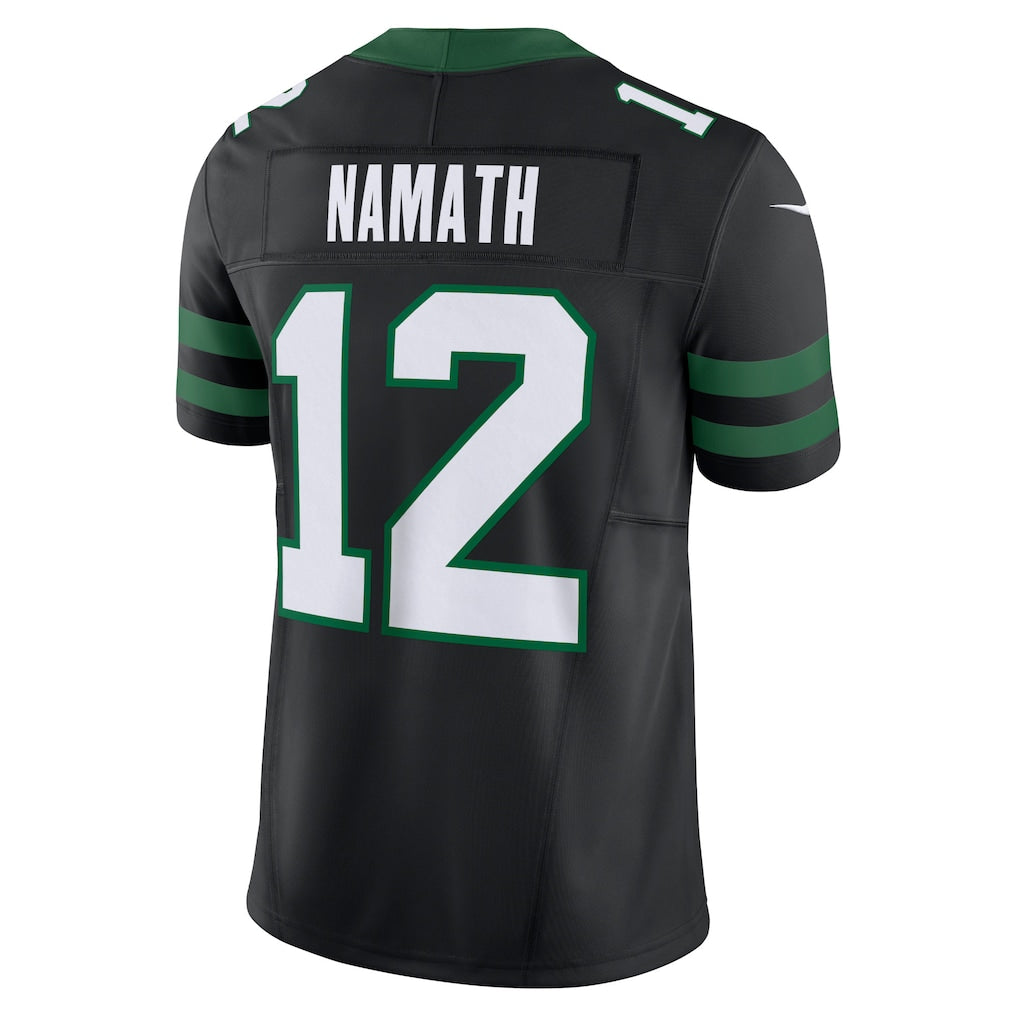 NY.Jets #12 Joe Namath Legacy Black Alternate Vapor F.U.S.E. Limited Jersey