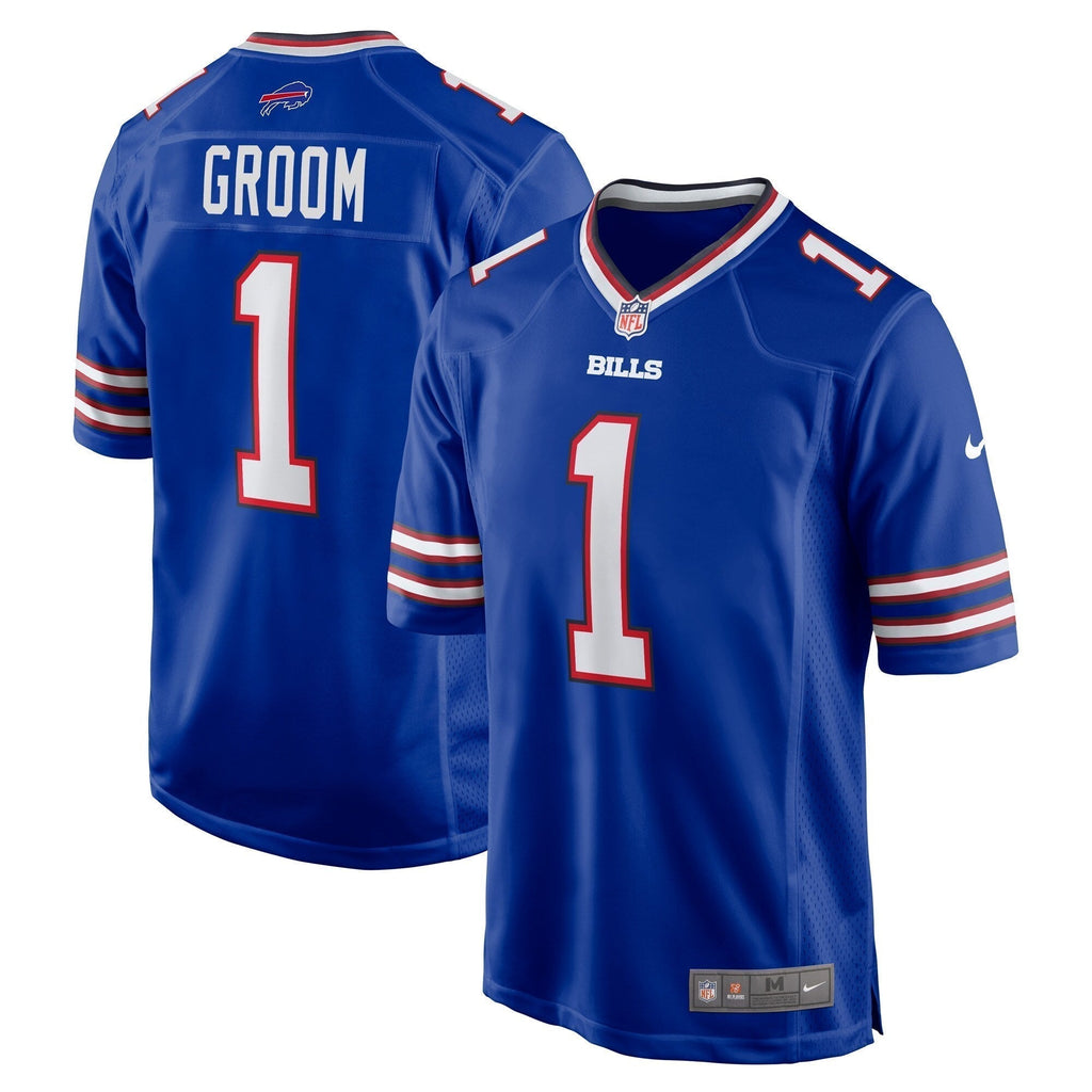 Number 1 Groom Buffalo Bills  Game Jersey - Royal