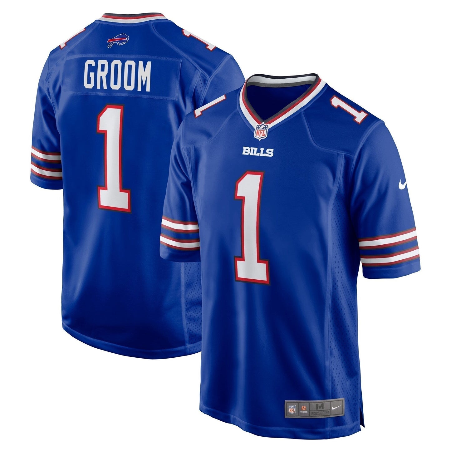 Number 1 Groom Buffalo Bills  Game Jersey - Royal