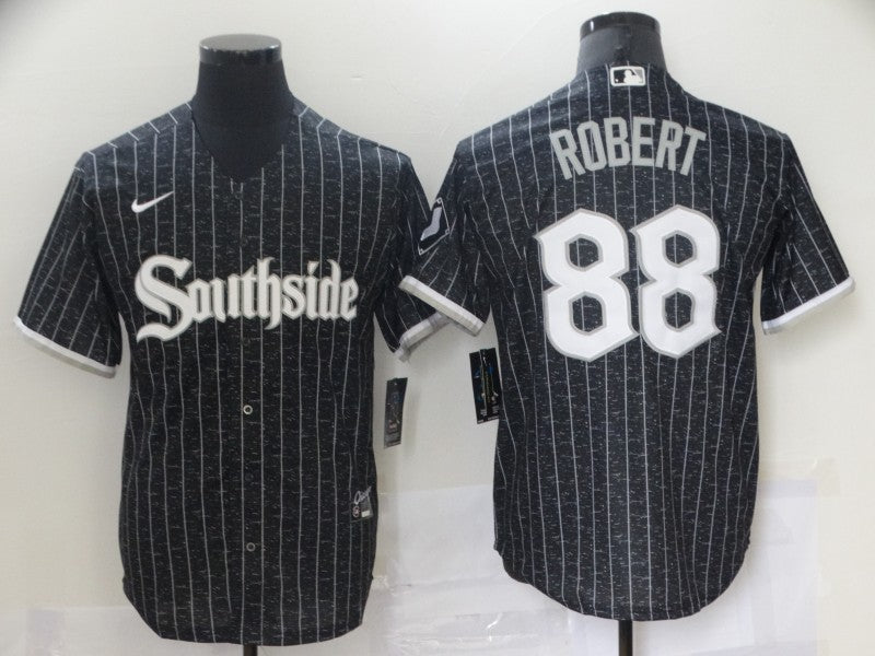 Men's Chicago White Sox Luis Robert Black Stitched Jersey