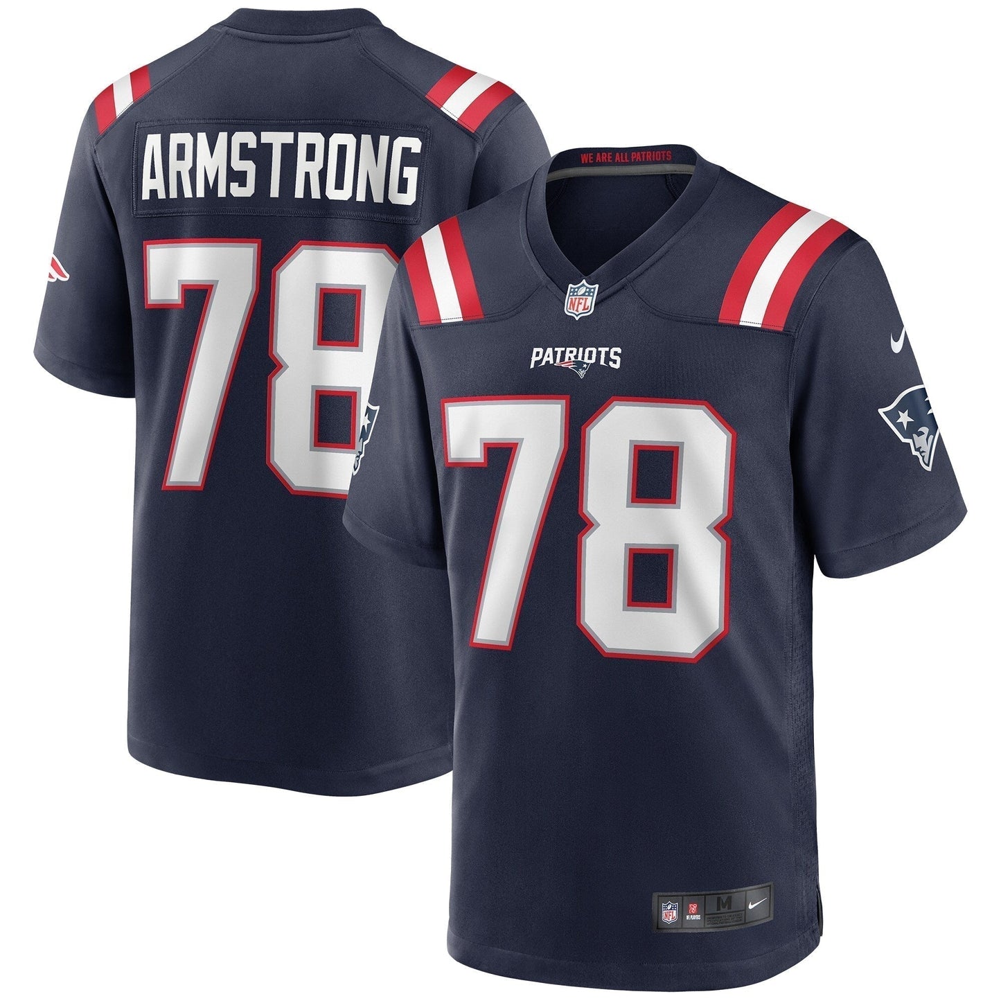 Bruce Armstrong New England Patriots  Game Retired   Jersey - Navy