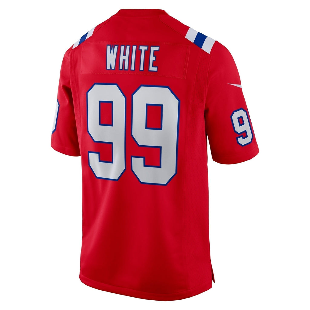 Keion White New England Patriots  Alternate Team Game Jersey - Red