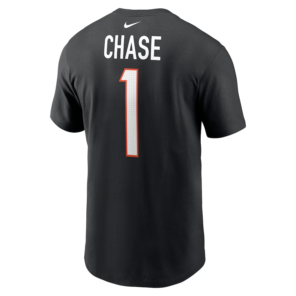 Men's Cincinnati Bengals Ja'Marr Chase  Black Player Name & Number T-Shirt
