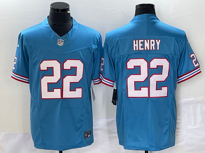 Men's Tennessee Titans Derrick Henry Light Blue Oilers Throwback Vapor F.U.S.E. Limited Jersey