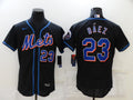 Men's New York Mets Javier Baez Black Replica Baseball Jersey