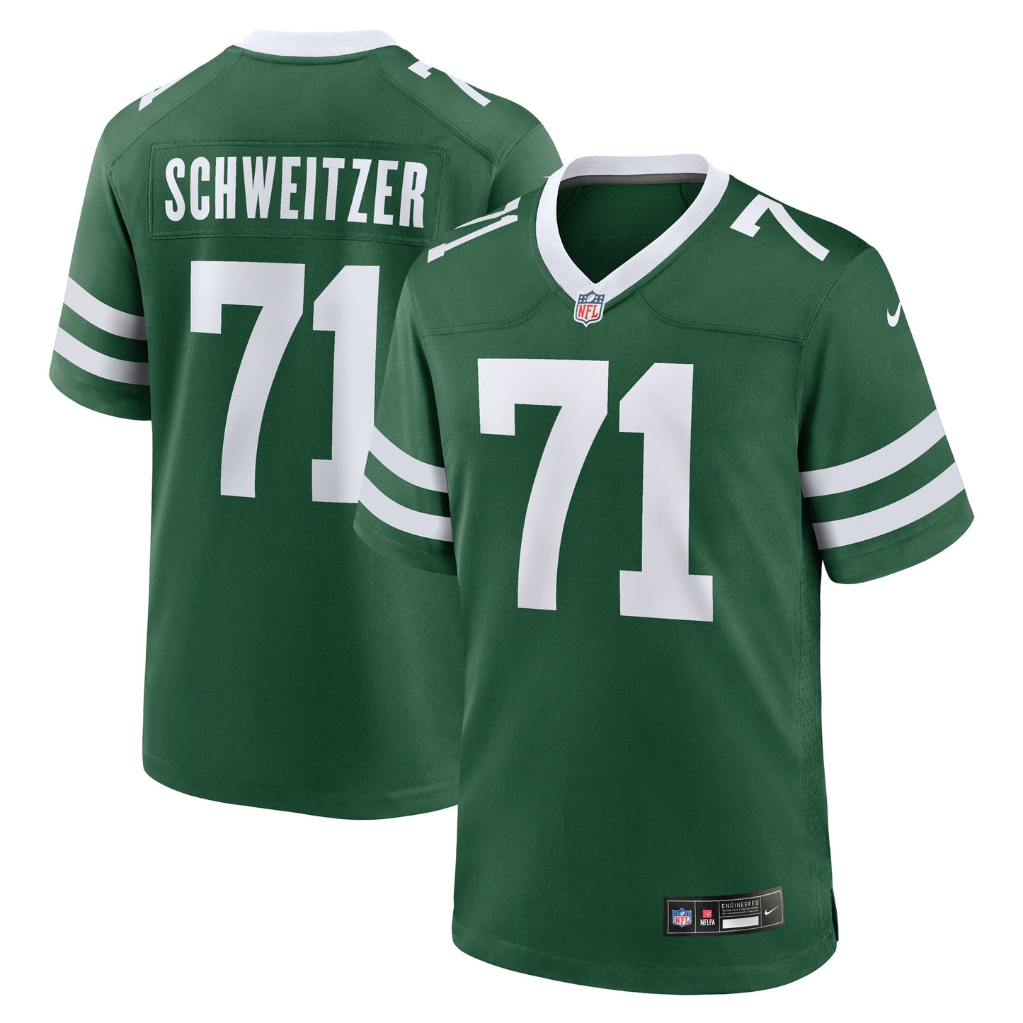 Wes Schweitzer New York Jets  Team Game Jersey - Legacy Green