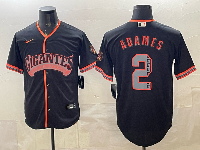 Men's San Francisco Giants Willy Adames #2 Black Alternate Stadium Jersey