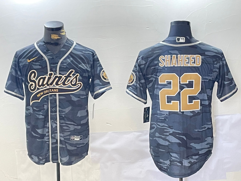 Men's New Orleans Saints Rashid Shaheed Grey Camouflage Player Jersey