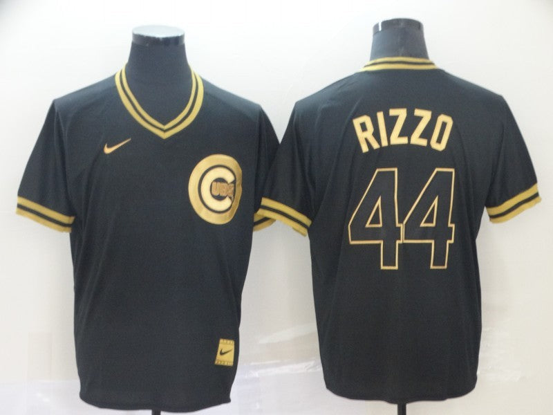 Men's Chicago Cubs Anthony Rizzo Black Stitched Jersey