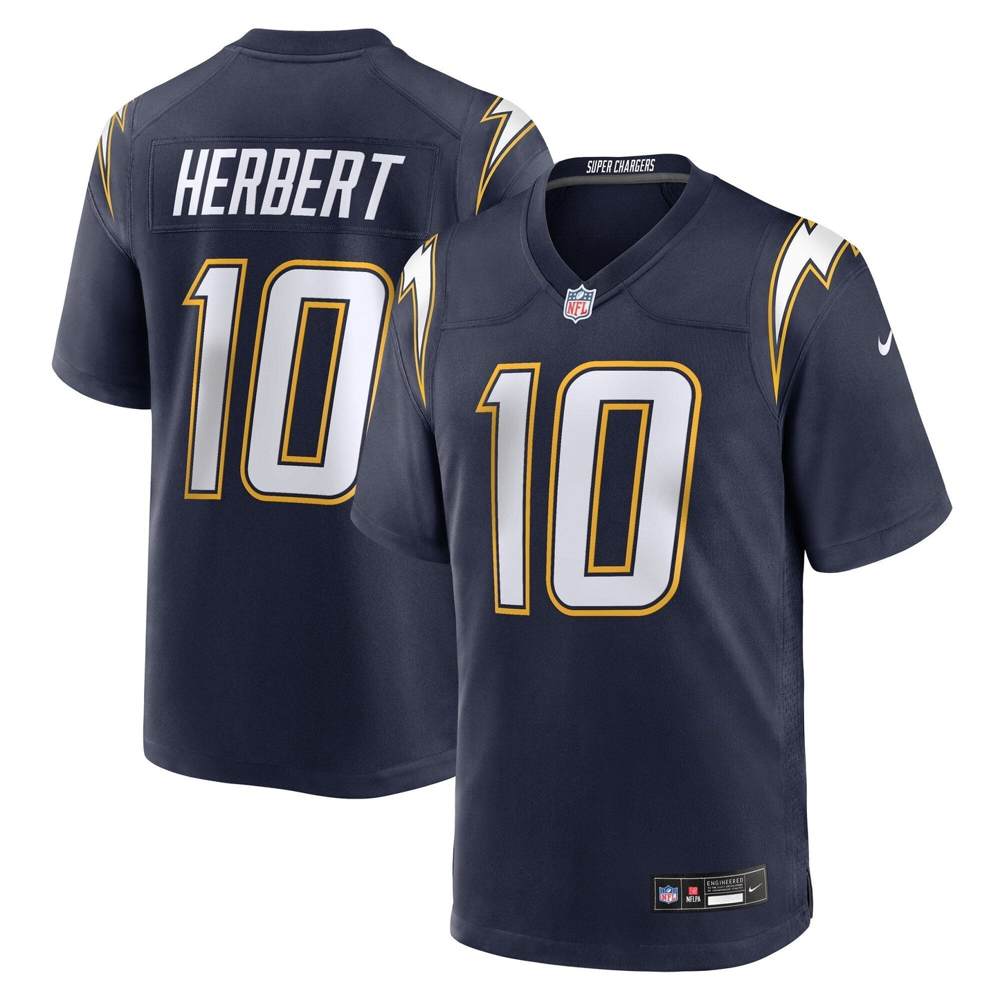 Los Angeles Chargers Justin Herbert Navy Alternate Super Chargers Game Player Jersey