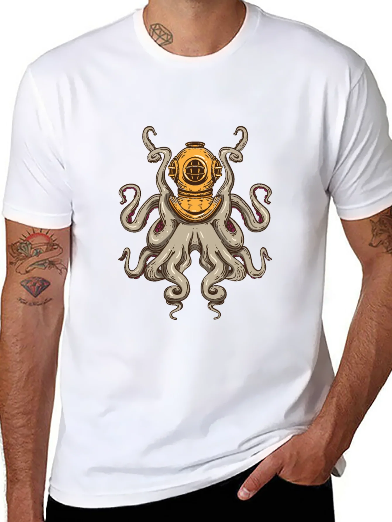 Diver Octopus T-Shirt - Unique Graphic Tee