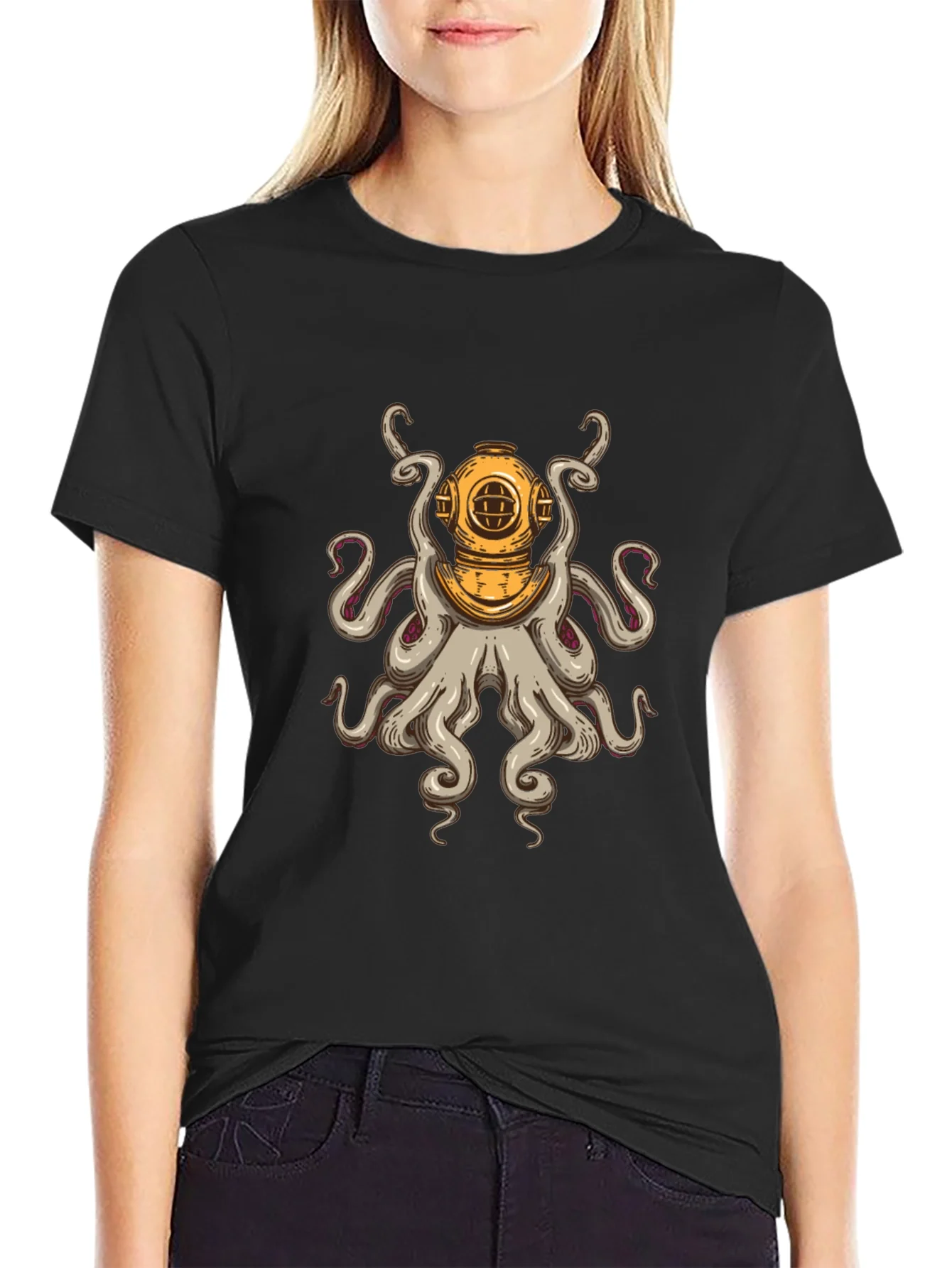 Diver Octopus T-Shirt - Unique Graphic Tee