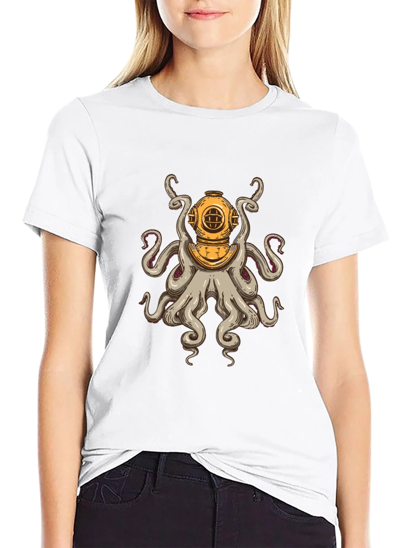 Diver Octopus T-Shirt - Unique Graphic Tee