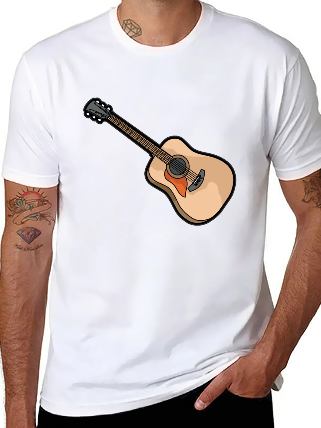 Guitar Graphic Tee - Music Lovers Black T-Shirt